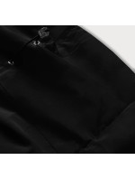Černá dámská zimní bunda parka s kožešinovou podšívkou (M-21501)