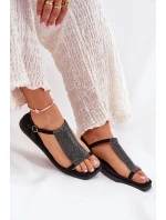 Plné Elegantní Dámské Sandály S Krystaly Artiker 56C1370 Černé