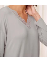 Dámská noční košile Timeless Sensuality NDK LSL - GRAY - šedá 7816 - TRIUMPH