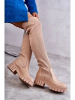 Dámské vysoké boty Workers Béžová Austin