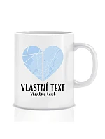 Personalizovaný klasický bílý keramický hrníček 300 ml - Dvě místa, jedno srdce Personalizovaný klasický bílý keramický hrníček 300 ml - Dvě místa, jedno srdce