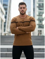 Pánský svetr přes hlavu ve velbloudí barvě FashionStreet WX1625