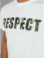 Pánské bílé tričko s potiskem FashionStreet RX5648 Pánské bílé tričko s potiskem FashionStreet RX5648