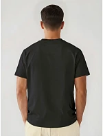 Pánské bavlněné tričko oversize s potiskem černé FashionStreet NX1036R