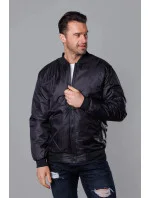 Černá pánská bunda typu "bomber" s prošívanou podšívkou (AK95-1) Černá pánská bunda typu "bomber" s prošívanou podšívkou (AK95-1)