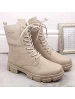 Kožené pohodlné zateplené boty Rieker W RKR613 beige