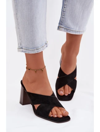 Dámské sandály na podpatku Černé Denessa