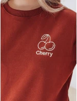 Dámská oversize mikina s výšivkou CHERSOFT brick FashionStreet BY1398 Dámská oversize mikina s výšivkou CHERSOFT brick FashionStreet BY1398