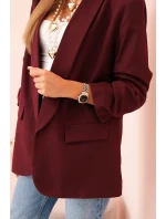 Elegantní sako s klopami bordové