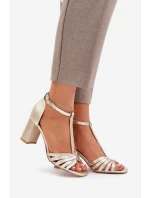 Sandály Z Přírodní Kůže Na Podpatku Laura Messi 2766