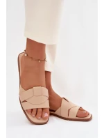 Dámské ploché nazouváky s pásky béžové Marissae