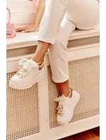 Dámské Tenisky Na Platformě S Křišťálky Bílé Panterka Ocerdia