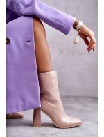 Dámské lakované kozačky Béžové Margit Dámské lakované kozačky Béžové Margit