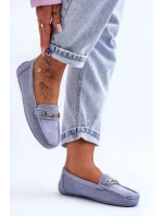 Dámské klasické semišové mokasíny modré Corinell