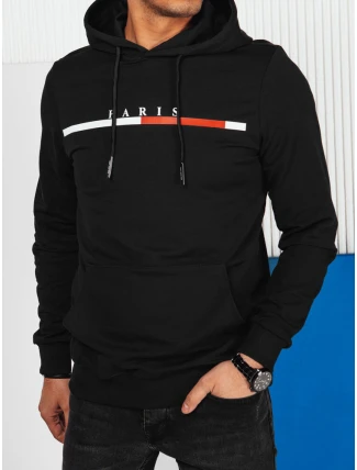 Pánská mikina s potiskem černá FashionStreet BX5731