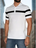 Pánská polokošile s pruhy bílá FashionStreet PX0628