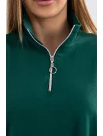 Mikina se zipem a kapsami zelená