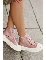 Zateplené Dámské Tenisky Na Platformě Big Star OO274071 Růžové