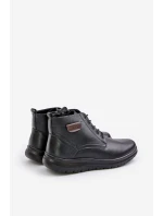 Pánské zateplené boty na zip šněrovací černé Hlimena