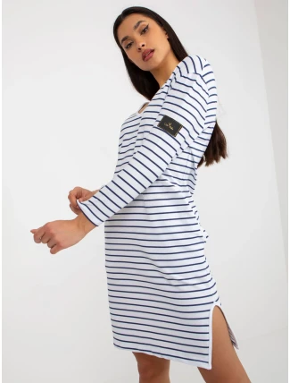 Dámské šaty TW SK BL 1010 šaty.74 bílá a tmavě modrá - FPrice Dámské šaty TW SK BL 1010 šaty.74 bílá a tmavě modrá - FPrice