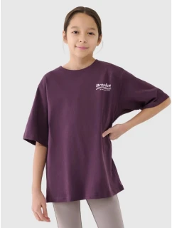Dívčí tričko oversize s potiskem 4F 4FJRSS25TTSHF2586-50S