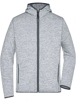 Daiber JN 589 Pánská pletená fleecová bunda s kapucí 02.0589 light melange/carbon Daiber JN 589 Pánská pletená fleecová bunda s kapucí 02.0589 light melange/carbon