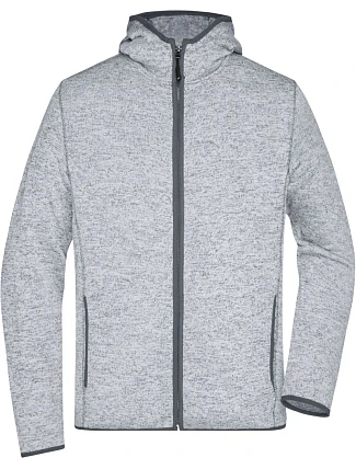 Daiber JN 589 Pánská pletená fleecová bunda s kapucí 02.0589 light melange/carbon Daiber JN 589 Pánská pletená fleecová bunda s kapucí 02.0589 light melange/carbon