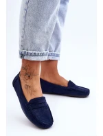 Dámské semišové mokasíny modré Lenvie