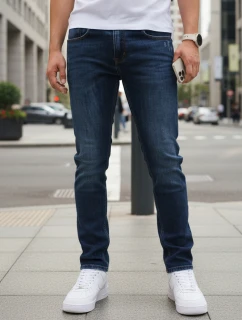 Pánské džíny slim fit navy blue FashionStreet UX4479