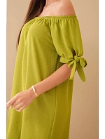 Šaty svázané na rukávech kiwi