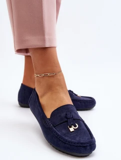 Dámské modré klasické semišové mokasíny Ontala