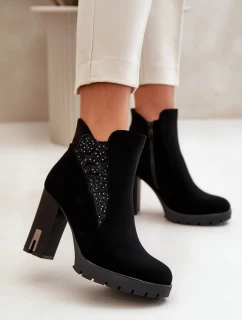 Boty na podpatku NS329P černé - Step in style
