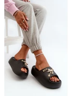 Dámské lehké pěnové žabky s ozdobami Černé Orchia