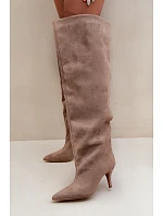Dámské kozačky na podpatku Khaki Corly Dámské kozačky na podpatku Khaki Corly