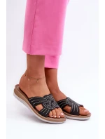 Pohodlné Dámské Žabky S Cyrkoniemi Inblu BV000037 Černé