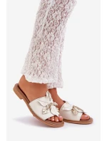 Sandály S Dekorací Přírodní Kůže Zazoo 3667 Bílé Sandály S Dekorací Přírodní Kůže Zazoo 3667 Bílé