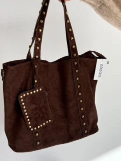 Dámská kabelka se zdobením čokoládová Kynelle