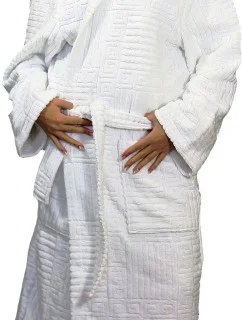 AKCE - Dámský župan s kapucí 31070100 bílý - Vestis