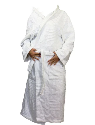 AKCE - Dámský župan s kapucí 31070100 bílý - Vestis