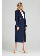 Dámský kabát M698 tmavě modrý - Figl