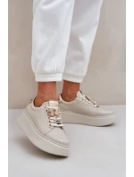 Dámské Kožené Tenisky Na Platformě S Ozdobami CheBello 4292 Světle Béžové Dámské Kožené Tenisky Na Platformě S Ozdobami CheBello 4292 Světle Béžové