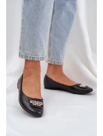 Baleríny Na Ploché Podešvi S Ozdobou Černé Ainoria Baleríny Na Ploché Podešvi S Ozdobou Černé Ainoria