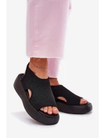 Dámské sandály na platformě černé Kavira Dámské sandály na platformě černé Kavira