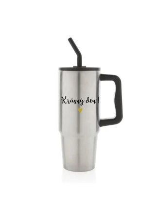 KRÁSNÝ DEN - stříbrný cestovní termohrnek 900 ml  