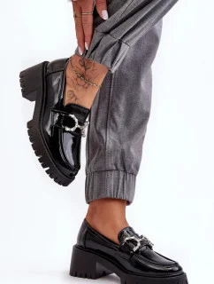 Mokasíny na podpatku 2646-6 černé - Step in style