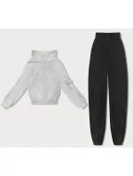 Světle šedý dámský teplákový komplet typu "wafel" (AMG-339A) Světle šedý dámský teplákový komplet typu "wafel" (AMG-339A)