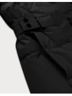 Černá dámská bunda pro přechodné období s páskem J Style (16M9183-392)