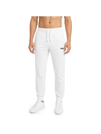 Pánské bavlněné tepláky Fila bílé pohodlný sportovní styl