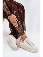 Kožené Dámské Tenisky Na Platformě Béžové GOE RR2N4004