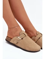 Dámské pantofle na korkové platformě Big Star – béžové